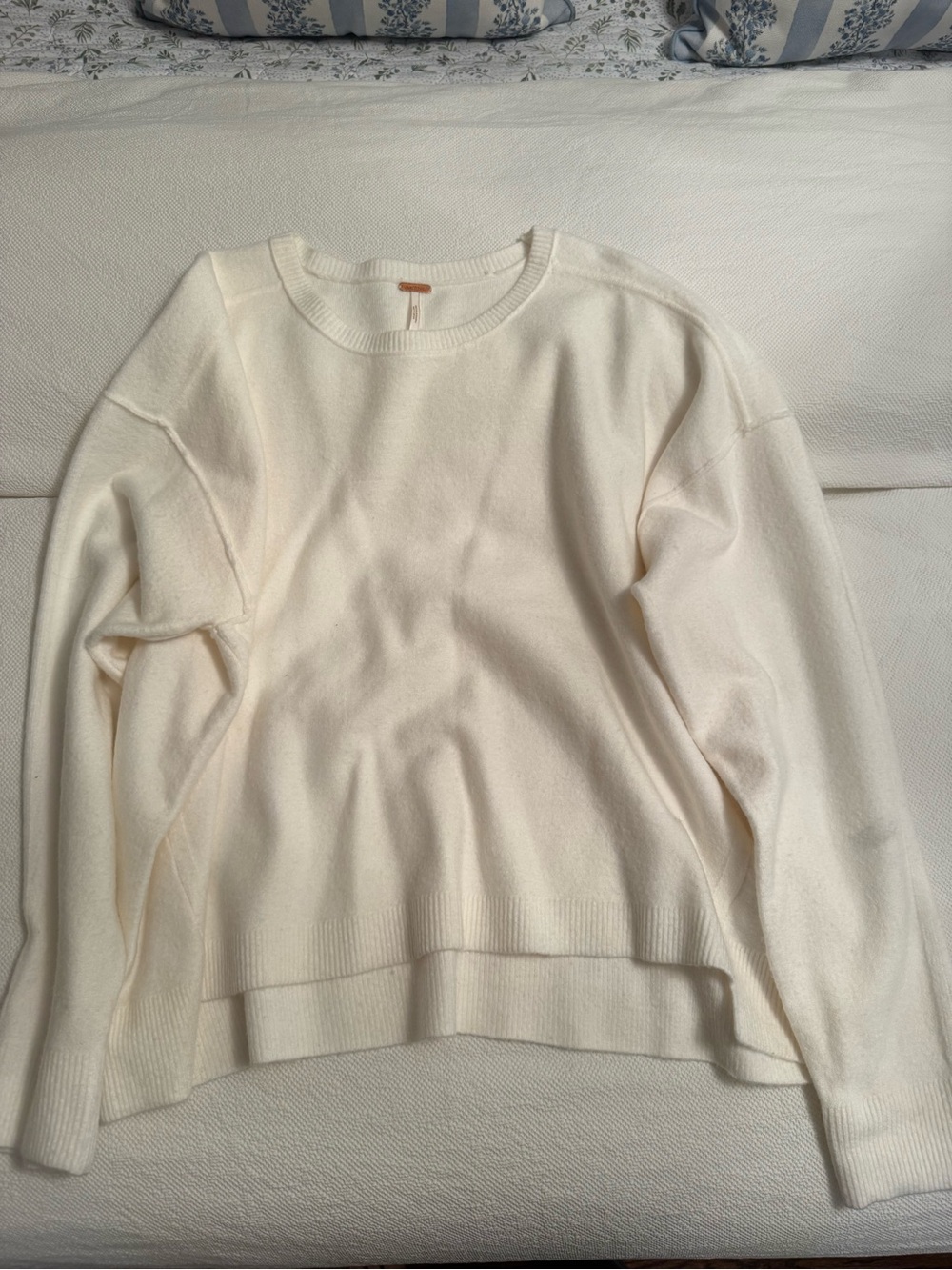 Free People Cream Crewneck Sweater